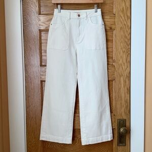 DL1961 Cream Hepburn Wide Leg High Rise Jeans Size 25